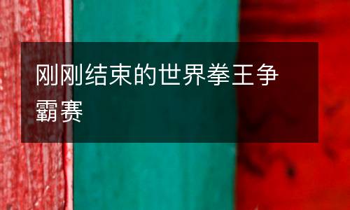 剛剛結(jié)束的世界拳王爭(zhēng)霸賽